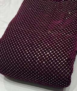 Luxury Velvet Embroidery <b>Fabric</b> With Sequin Beads Designer Soft Velvet Textile For Women Dress And Dubai Fashion Export Quality - Product Image 1