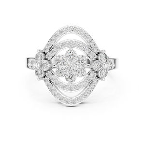 Bague de fiançailles en or rose 14 carats avec diamant rond cultivé en laboratoire pour femmes |   Nouveau diamant cultivé - Product Image 6