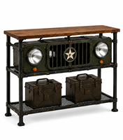 Console d'entrée en métal antique avec plateau en bois pour salon, rangement, durable, facile à assembler, mobilier de maison