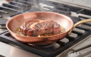Copper Frying <b>Pan</b> With Brass <b>Handle</b> Handmade Classic Design Durable For Gas Use And Induction Cooker Use No Coating - Product Image 4