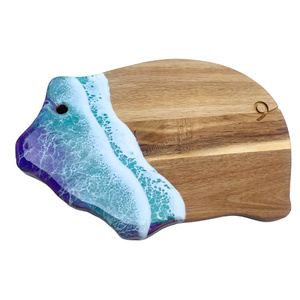 Premium Epoxy Resin Coaster Wooden Resin Coasters Custom Printed Drink Coasters Luxury Blue Style 2026 Trend - Product Image 2