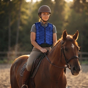 Chaleco de Protección Acolchado para Montar a Caballo con Cierre Frontal y Cordones Laterales Ajustables para Entrenamiento Ecuestre - Product Image 5