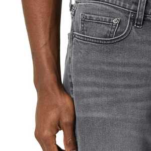 Jean en denim délavé coupe droite pour homme, en coton léger et respirant, coupe classique, taille normale, style hiver, couleur unie - Product Image 4