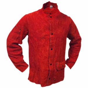 Veste de soudeur en cuir de vachette pleine fleur de haute qualité, résistante, pour la sécurité industrielle et la construction, vêtement de travail en coton pour la protection du corps - Product Image 5