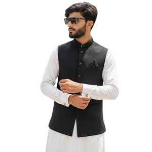 Chaleco Elegante para Hombre, Traje de Boda Pakistaní, Chaleco Étnico Bordado, Ropa Festiva para Fiestas, Tallas y Colores Personalizados, Venta al Por Mayor - Product Image 3