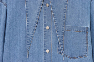 Chemise en jean pour femme 2026 à col mandarin en polyester, coupe droite, manches longues, décontractée d'été, boutonnée sur le devant, qualité supérieure pour le bureau - Product Image 6