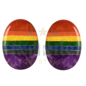Wholesale 7 Chakra Palmstones Natural Healing Crystal Reiki Energy Gemstone Chakra Balancing Meditation Stone for Home Decor - Product Image 1