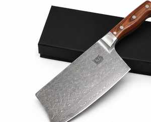 Cuchillo de carnicero LEGACY BLADES de acero de Damasco hecho a mano, afilado como una navaja, con mango de madera, para cocina, fabricante OEM ODM - Product Image 2