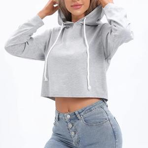 Sudadera Corta de Forro Polar para Mujer, con Cuello Alto y Logotipo Frontal, Impresa, de Primera Calidad, Mezcla de Poliéster/Algodón, Ropa Casual de Invierno - Product Image 2