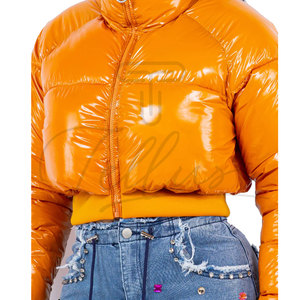 Women's Puffer <b>Jackets</b> Newest Styles Custom <b>Zip</b>-<b>Up</b> Quilted Puffer <b>Jackets</b> Women's Bubble Crop <b>Jackets</b> - Product Image 3