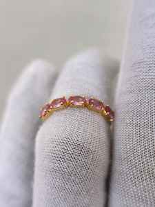 แหวนหมั้นพลอยไพลินสีชมพูอ่อน เงินแท้ 925 ชุบทอง 14K - Product Image 6