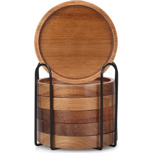Handmade Solid Wood <b>Coaster</b> Set Natural <b>Drink</b> <b>Coasters</b> for Coffee Tea Cups and Glasses - Product Image 6