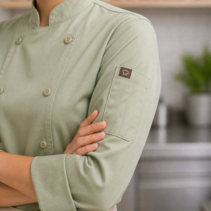 Ensemble d'uniformes de chef de restaurant respirant en polyester-coton anti-boulochage – Kit de vêtements pour personnel de cuisine - Product Image 4