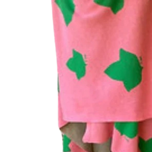 Chal tipo poncho AKA Ivy Leaf para mujer, bufanda de punto suave, elegante y ligera, en rosa y verde, para invierno. - Product Image 3