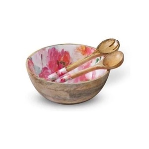 Bol de service en bois très demandé, grand saladier en bois d'acacia pour la maison et les hôtels, ensemble de cuillères à salade, ustensiles, couverts en bois - Product Image 6