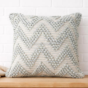 Designer Boho Square Pillowcase 18x18 Customized Foldable Chevron Pattern White <b>Sofa</b> Couch Chair <b>Bed</b> Decor Pillow cover - Product Image 2