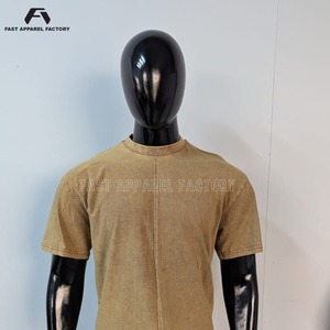 เสื้อยืดผู้ชายแบบย้อมสีเอซิด สกรีนโลโก้ตามสั่ง ดีไซน์ย้อมสีเอซิดทันสมัย สวมใส่สบาย เหมาะสำหรับใส่ลำลองทุกวัน บริการ OEM - Product Image 3