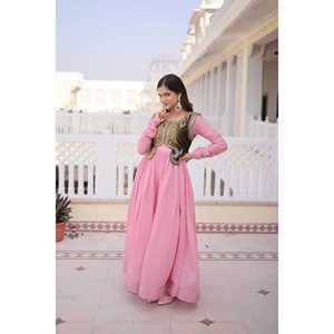 Vestido Mal Chanderi con Koti Bordado con Cuentas de Terciopelo para Vestidos de Club - Product Image 6