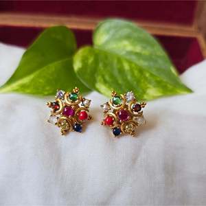 24K Gold Plated Stainless Steel Cute Number Stud Earrings - Product Image 3
