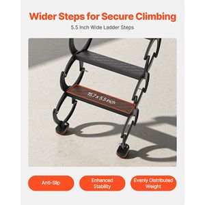 Scala Pieghevole in Acciaio a 12 Gradini per Uso Domestico, Montaggio a Parete, Capacità 660LBS/299.4KG, Adatta per Altezza Soffitto 9.5-10ft - Product Image 4