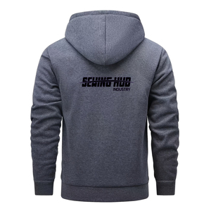 Vente en gros de sweats à capuche pour hommes, grande taille, à épaules tombantes, avec logo imprimé sur le devant, en coton mélangé basique, à prix bas - Product Image 2