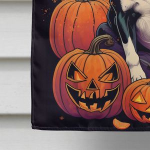 Gran Boston Terrier Witchy Halloween casa bandera Multicolor porche manga poste decorativo patio Banner ilustraciones colgante de pared hecho - Product Image 4