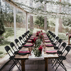 Collezione Classica da Giardino: Set di 6 Sedie Pieghevoli in Plastica Nera con Stampaggio a Iniezione - Product Image 3