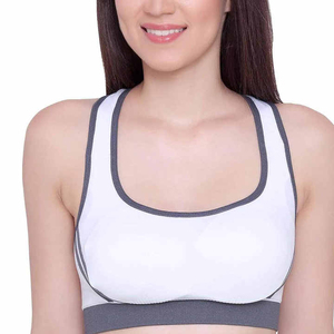 เสื้อชั้นในกีฬาไร้สายแบบไร้ตะเข็บ ยืดหยุ่นได้ดี รองรับทรงสูง คอวี แห้งเร็ว ระบายอากาศดี สีพื้น ไซส์พลัส สีตามสั่ง สำหรับผู้หญิง - Product Image 1