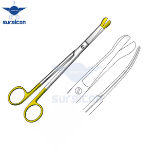 Tijeras de disección Zouor de 20 cm / 8 pulgadas, tijeras quirúrgicas curvas TC Gold con mangos distintivos con revestimiento amarillo para mayor precisión - Product Image 6
