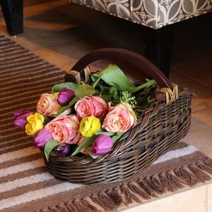 Paniers-cadeaux en rotin écologique avec poignée, en vrac, faits à la main, paniers à fleurs vides. - Product Image 3