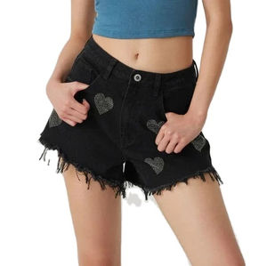 Nouveau short en jean déchiré et délavé taille haute, coupe skinny, style vintage, élastique, amincissant, pour femme, été - Product Image 1