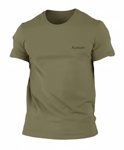 Camisetas Personalizadas de Poliéster Tejido para Hombre, Manga Corta, Color Sólido, Cuello Redondo, Deportivas, Transpirables, de Secado Rápido, Talla Grande - Product Image 3