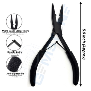Complete Hair Extension Tool Kit Set – 2 Hole Micro <b>Beads</b> Closer Opener Pliers Hair Gripper Loop Hook Clips <b>Needles</b> & Thread - Product Image 5