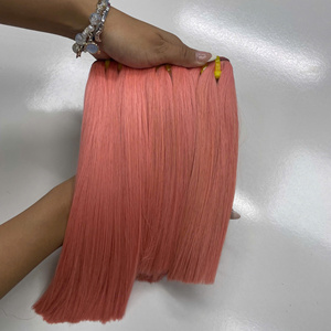 ผมตรงสีชมพูพาสเทล เวอร์จิ้นแฮร์เวียดนาม คุณภาพสูง เกรดซุปเปอร์ดับเบิ้ลดรอว์ จัดส่งรวดเร็วจากโรงงาน ซุปเปอร์ดรอว์ - Product Image 2