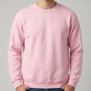 Sweat-shirt rose en molleton 100 % coton de haute qualité, personnalisable avec logo, coupe oversize unisexe, col rond, épais - Product Image 5