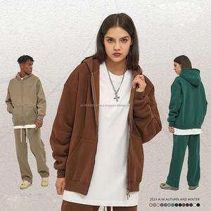 Sweat-shirts à capuche personnalisés pour hommes en coton et polyester, lourds, surdimensionnés, streetwear, broderie, sweat-shirts à capuche pour hommes - Product Image 4