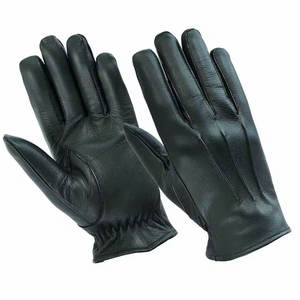 Gants en cuir à doigts entiers pour hommes, antidérapants, pour cyclisme en hiver, noirs - Product Image 4