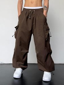 Men's <b>Canvas</b> Cargo Pants Loose Fit Multi Pocket Workwear Trousers Casual Straight Leg Elastic Waist Track Pants - Product Image 3