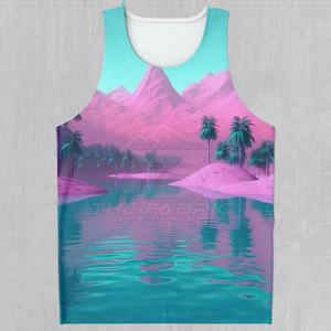 Camiseta sin mangas de rendimiento para hombre, de marca privada, tejida, transpirable, de malla, sin mangas, para correr, gimnasio, entrenamiento, ropa deportiva ligera - Product Image 5