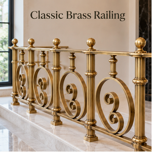 Barandilla Esférica con Remate Decorativo en Acabado Bronce Dorado para Hoteles de Lujo, Villas y Grandes Escaleras - Product Image 2