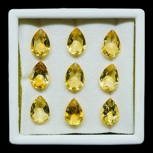 Citrine naturelle brésilienne 13mm 9mm, pierres de citrine taillées en poire, non traitées, prix de gros, en vrac, pour la fabrication de bijoux - Product Image 1