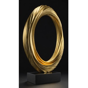 Sculpture abstraite ornée en laiton et aluminium, art décoratif en métal, statue, figurine d'art métallique pour hôtel, décoration de table à domicile - Product Image 1