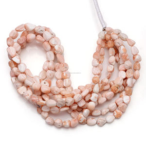 Cuentas DE FORMA DE PEPITA suave de escolecita Rosa Natural, 16 pulgadas, 6x4 a 8x8 MM, hebra de piedras preciosas de cristal para hacer joyas de tamaño de lote - Product Image 1