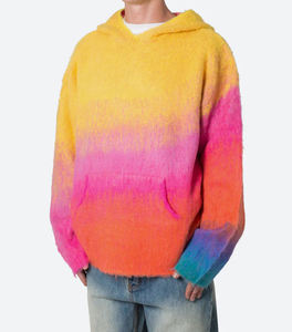 Sudadera con Capucha Oversize para Hombre, Tie-Dye, Color Degradado, Tejido de Felpa, Manga Regular, para Otoño - Product Image 5