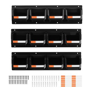 <b>Wall</b> Mounted <b>Storage</b> Bins 12 Plastic 3 Metal Rails <b>Hanging</b> Stackable <b>Storage</b> Bin Screws Nuts Bolts Product Category <b>Wall</b> <b>Storage</b> - Product Image 1