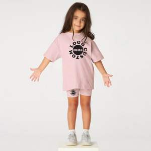 Conjunto de Ropa de Verano 2026 para Niñas Pequeñas: Camiseta Oversize Blanca de Talla Grande con Pantalones Cortos a Juego y Cintura Elástica - Product Image 6
