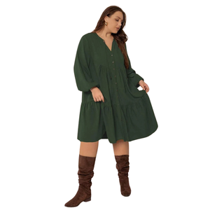 Vestido midi estampado de manga corta para mujer, vestido de verano para vacaciones - Product Image 2