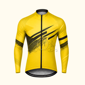 Conjunto de Jersey de Ciclismo para Hombre, Manga Larga, Amarillo y Negro, Secado Rápido, Transpirable, Ropa para Bicicleta de Carretera - Product Image 2