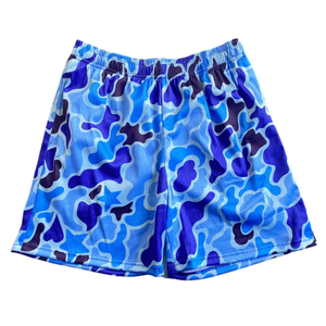 Shorts de sport basiques pour hommes grandes tailles en polyester et maille, avec logo personnalisé imprimé par transfert thermique sur le devant, coupe classique - Product Image 5