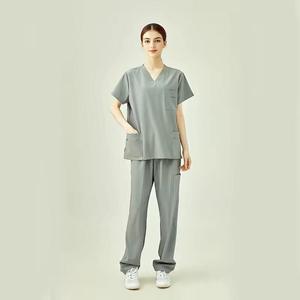 Export Quality Medical <b>Scrub</b> Uniforms V Neck Nurses <b>Scrubs</b> <b>Sets</b> for Women Beauty Salon Use Breathable Comfortable Custom Logo - Product Image 2